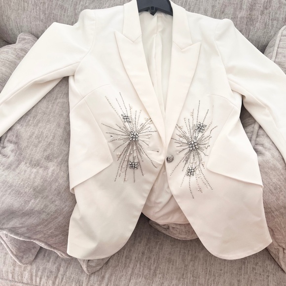 White House Black Market (White )Editor Blazer Jacket -Embellished - Picture 4 of 6